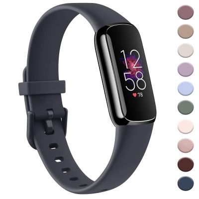 AK Sport Band Compatible with Fitbit Luxe Bands for Women Men, Soft Silicone Replacement Sport Straps Wristbands for Fitbit Luxe Fitness and Wellness Tracker (Large,Midnight Blue)