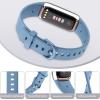 AK Sport Band Compatible with Fitbit Luxe Bands for Women Men, Soft Silicone Replacement Sport Straps Wristbands for Fitbit Luxe Fitness and Wellness Tracker (Small,Senior Blue) view 3