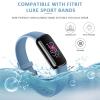 AK Sport Band Compatible with Fitbit Luxe Bands for Women Men, Soft Silicone Replacement Sport Straps Wristbands for Fitbit Luxe Fitness and Wellness Tracker (Small,Senior Blue) view 4