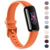 AK Sport Band Compatible with Fitbit Luxe Bands for Women Men, Soft Silicone Replacement Sport Straps Wristbands for Fitbit Luxe Fitness and Wellness Tracker (Large,Orange) view 1