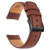 SEURE Quick Release Watch Band,Top Genuine Leather Watch Straps 19mm 20mm 21mm 22mm 24mm for Men and Women (21mm, Dark brown-Black) view 1