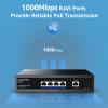 5 Port Gigabit PoE Switch,AUMOX PRO SG305P 4 Port PoE Gigabit Ethernet Unmanaged with 1 Uplink Gigabit Ports 78W,Plug and Play,Sturdy Metal Fanless Vlan Network Switch 802.3af/at,Desktop or Wall Mount view 2