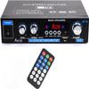 AK35 Stereo Amplifier Home Audio Bluetooth 5.0 Max 200W 2.0 Channel Mini Amplifier Stereo Receivers for Car, Home Party, Audio Amplifier AMP w/USB/TF Card/AUX Input/Bass & Treble Control view 1