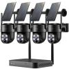 Kittyhok Black Solar Security Cameras Wireless Outdoor System, 5G/2.4G WiFi, 4pcs 2K Ultra Pan/Tilt Home Solar Security Camera with Human Detection, Spotlight, 10CH WiFi-6 NVR, 60 Days Local Storage view 1