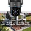 Kittyhok Black Solar Security Cameras Wireless Outdoor System, 5G/2.4G WiFi, 4pcs 2K Ultra Pan/Tilt Home Solar Security Camera with Human Detection, Spotlight, 10CH WiFi-6 NVR, 60 Days Local Storage view 3