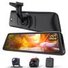 AUTO-VOX T9PRO OEM Rear View Mirror Camera with Detached Front Lens, 9.35" Full Laminated Touch Screen Mirror Dash Cam Front and Rear with No Glare, Super Night Vision Backup Camera for Car/Truck view 1