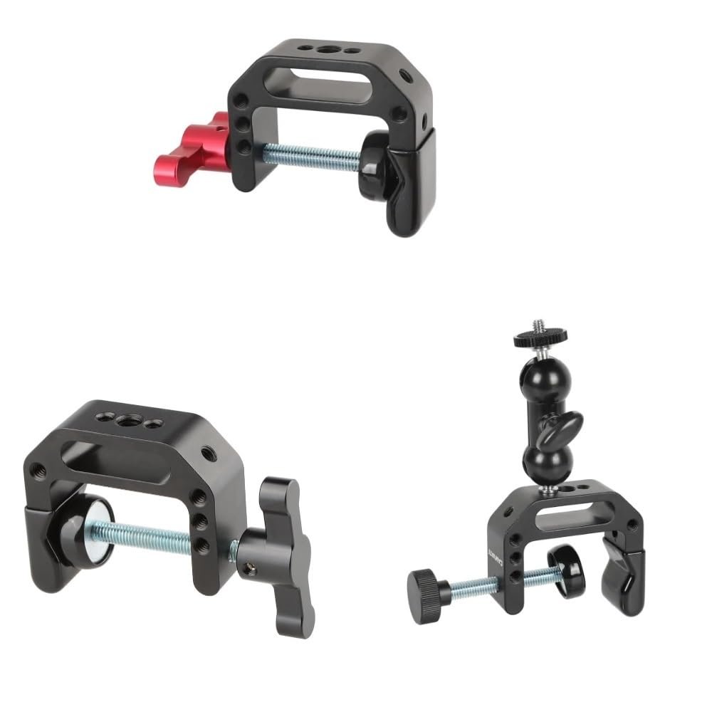 CAMVATE Universal C-Clamp with 1/4" and 3/8" Thread Holes + Camera Clamp Mount