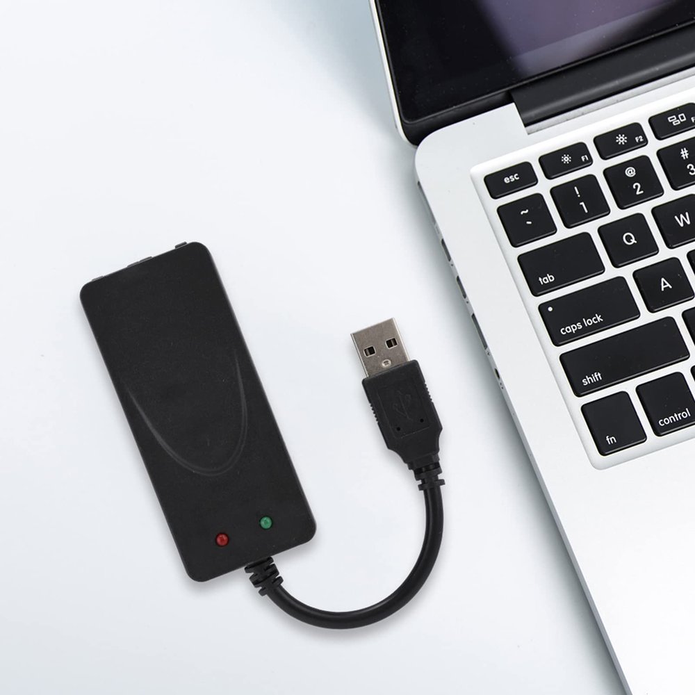 Zopsc Dual Port USB2.0 56K External Modem Driver, Plug and Play, V.92 V.90 V.42bis Protocol, Automatic Dialing, Caller ID, 56kb s Speed, for