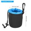 PATIKIL Camera Lens Bag, 2 Pcs 3" ID x 3.9" H Drawstring Lens Pouch with Thick Protective Neoprene, Lens Case for DSLR Camera Lens, Water Coffee Cups Black, Blue view 2