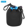 PATIKIL Camera Lens Bag, 2 Pcs 3" ID x 3.9" H Drawstring Lens Pouch with Thick Protective Neoprene, Lens Case for DSLR Camera Lens, Water Coffee Cups Black, Blue view 3
