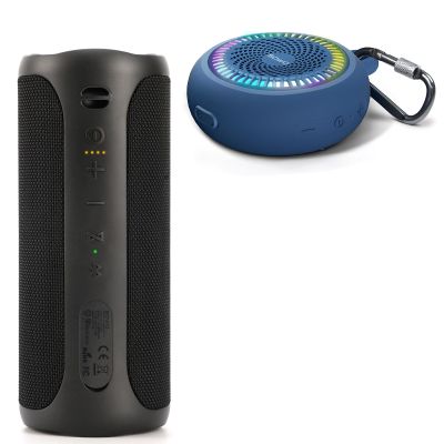 Bluetooth Shower Speaker Waterproof - Small Portable Speaker Wireless with Louder Volume and Powerful Bass - Colorful Lights and 10H Playtime - Lightweight with Carabiner and TWS