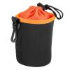 PATIKIL Camera Lens Bag, 1 Pcs 3.3" ID x 5.5" H Cylindrical Drawstring Lens Pouch with Thick Protective Neoprene, Lens Case for DSLR Camera Lens, Water Coffee Cups Black, Orange view 1