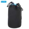 PATIKIL 2 Pcs 3.7" ID x 7.1" H Neoprene Drawstring Lens Pouch, Black, Blue, Camera Lens Case view 3