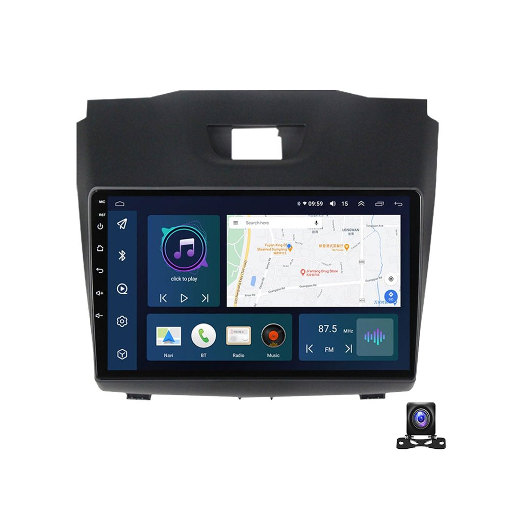 DEHIWI Android 11 Car Stereo Radio, 9In Touch Screen Car Stereo for Isuzu D-Max 2015~2018 with 720P AHD Backup Camera, GPS Navigation, SWC, Carplay/Android Auto, FM Radio Receiver,Y3s 4g+64g