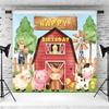 10x6.5ft Farm Red Barn Backdrop Kids Birthday Party Banner Cartoon Farm Animals Photography Background Boys Girls Birthday Party Cake Table Decorations Supplies Photo Booth Props view 4