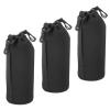 PATIKIL 3 Pcs 3.7" ID x 9.8" H Neoprene Lens Pouch Bag for DSLR Camera Lens, Waterproof, Shockproof, Wear-Resistant, Black view 1