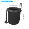 PATIKIL Camera Lens Bag, 3 Pcs 3" ID x 3.9" H Drawstring Pouch With Thick Protective Neoprene, Case for DSLR Camera Lens, Water Coffee Cups Black view 2