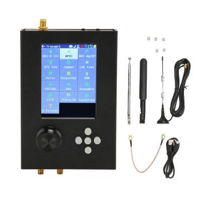 Pyhodi Full Function SDR Radio Receiver, H2 Control Board, SDR Radio Transmitter Mainboard, 1MHz6GHz Frequency Range, TXCO 3.2 Inch LCD, Aluminum Case with Portable Design
