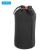 PATIKIL Camera Lens Bag, 2 Pcs 3.7" ID x 9.8" H Drawstring Lens Pouch with Thick Protective Neoprene, Lens Case for DSLR Camera Lens, Water Coffee Cups Black, Orange view 3