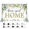15x10ft Housewarming Backdrop Spring Gold Green Leaves Photography Background Home Sweet Home New House Party Banner Decorations Supplies Photo Booth Props view 2