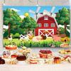 10x6.5ft Farm Backdrop Photography Red Barn House Farm Animals Banner Baby Shower Birthday Farm Theme Party Cake Table Decorations Supplies Photo Booth Props view 3