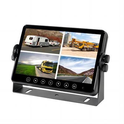 10.1 Inch AHD Quad Split Screen Truck Monitor 4 Channel Input Car Camera Monitor