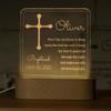 Baptism Gifts for Girls and Boys, Personalized Night Light with Cross, Nursery Room Decor, Custom W/Name & Date, Christening Gifts for Baby Shower, Birthday, Xmas view 1