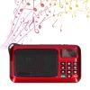 Portable Radio Speaker, Mini Radio Music Player with LED Display Screen and Flashlight (Red) view 3