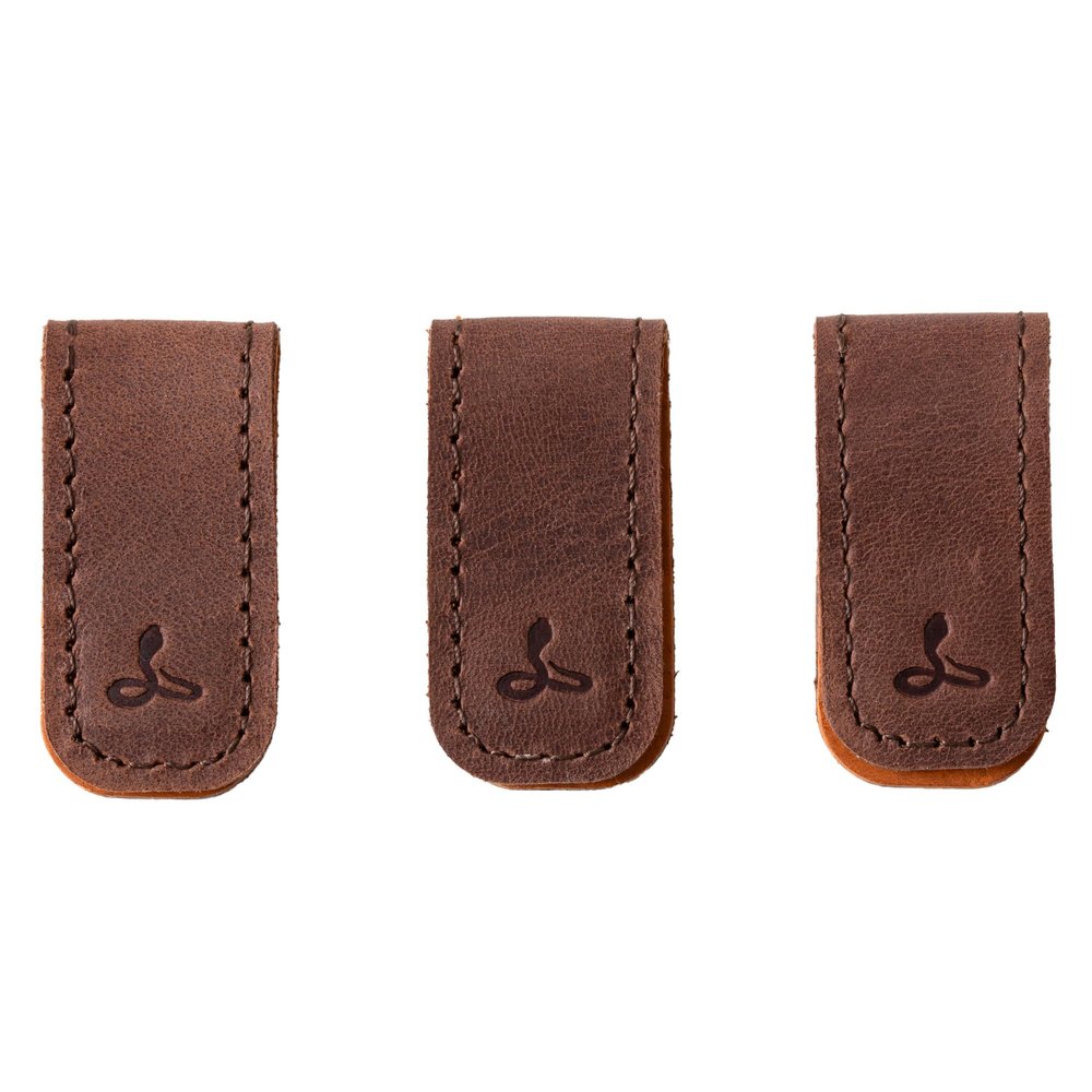 Snakehive Small Leather Cable Ties - Real Leather Cable Straps - Pack of 3 (Brown)