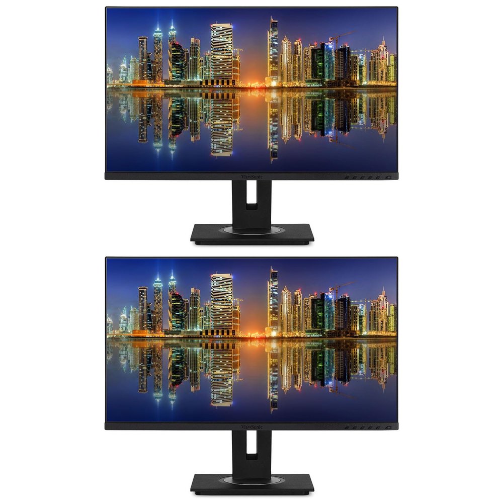 Viewsonic VG2748a 27-inch 1920 x 1080 Full HD LCD IPS Monitor, 2-Pack Bundle with Frameless, FreeSync, Eye-Care, HDMI, DisplayPort, USB Hub, Speakers