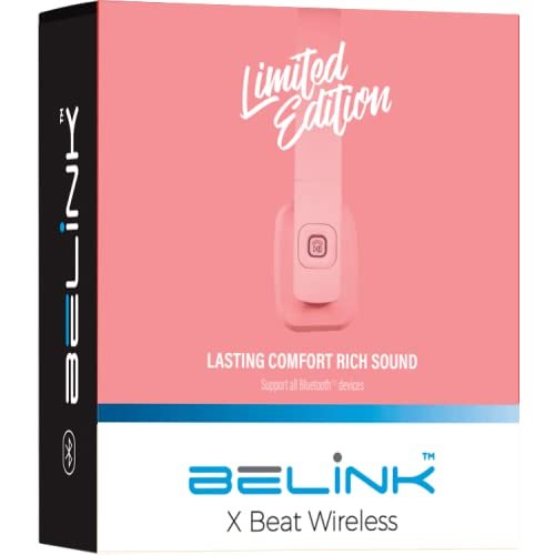 BeLink X Beat Wireless Foldable Headphones with Zip Case Limited Pink