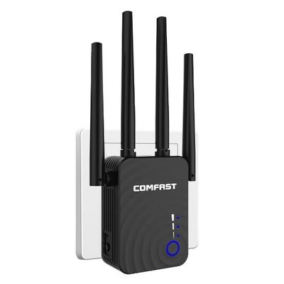 Wireless WiFi Coverage Extender Range Booster Dual Band 2.4 Ghz &5 Ghz with 4 Wi-fi Antenna Long Range Signal Repeater Amplifier, 10/100 Mbps WAN/LAN RJ45 Port