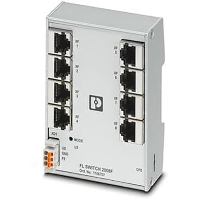 1106707, Managed Ethernet Switch, 8 RJ45 Ports 10/100 Mbps, FL Switch 2008F