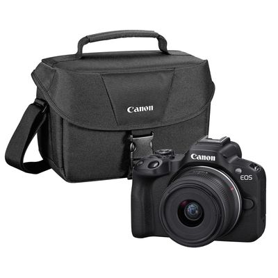 Canon EOS R50 Mirrorless Camera with 18-45mm Lens | Black with 200ES Camera Bag