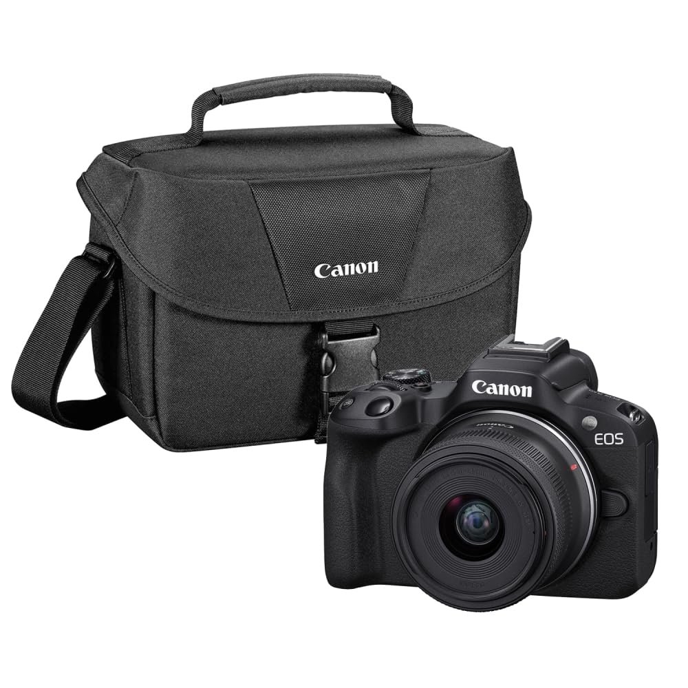 Canon EOS R50 Mirrorless Camera with 18-45mm Lens | Black with 200ES Camera Bag