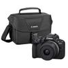 Canon EOS R50 Mirrorless Camera with 18-45mm Lens | Black with 200ES Camera Bag view 1
