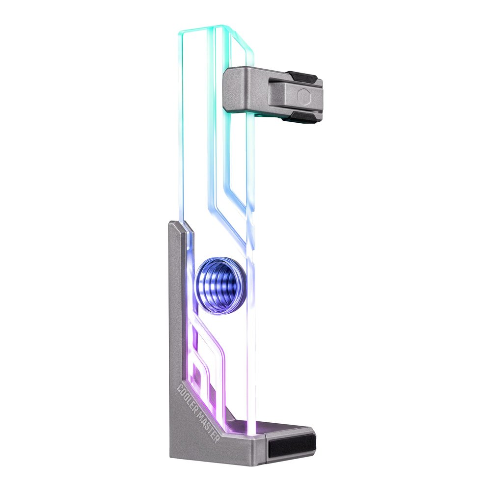 Cooler Master Atlas ARGB GPU Support Bracket, Aluminum Magnets Stand, Infinity Mirror Design, ARGB Tempered Glass, Up to RTX 4090 Support, Dual-Axis Mode Vertical | Horizontal.