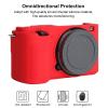 for Sony ZV-E10 Camera Case,Silicone Rubber Camera Housing Protective Cover Case for Sony ZV-E10,Red view 4