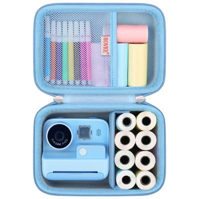 BOVKE Kids Instant Print Camera Case for Dylanto for ESOXOFFORE for DUDUDRAGON for Cimizi for Gofunly for YEEHAO for SOOGOOEY Kids Instant Cameras, Kids Camera Storage Holder Organizer Bag, Blue