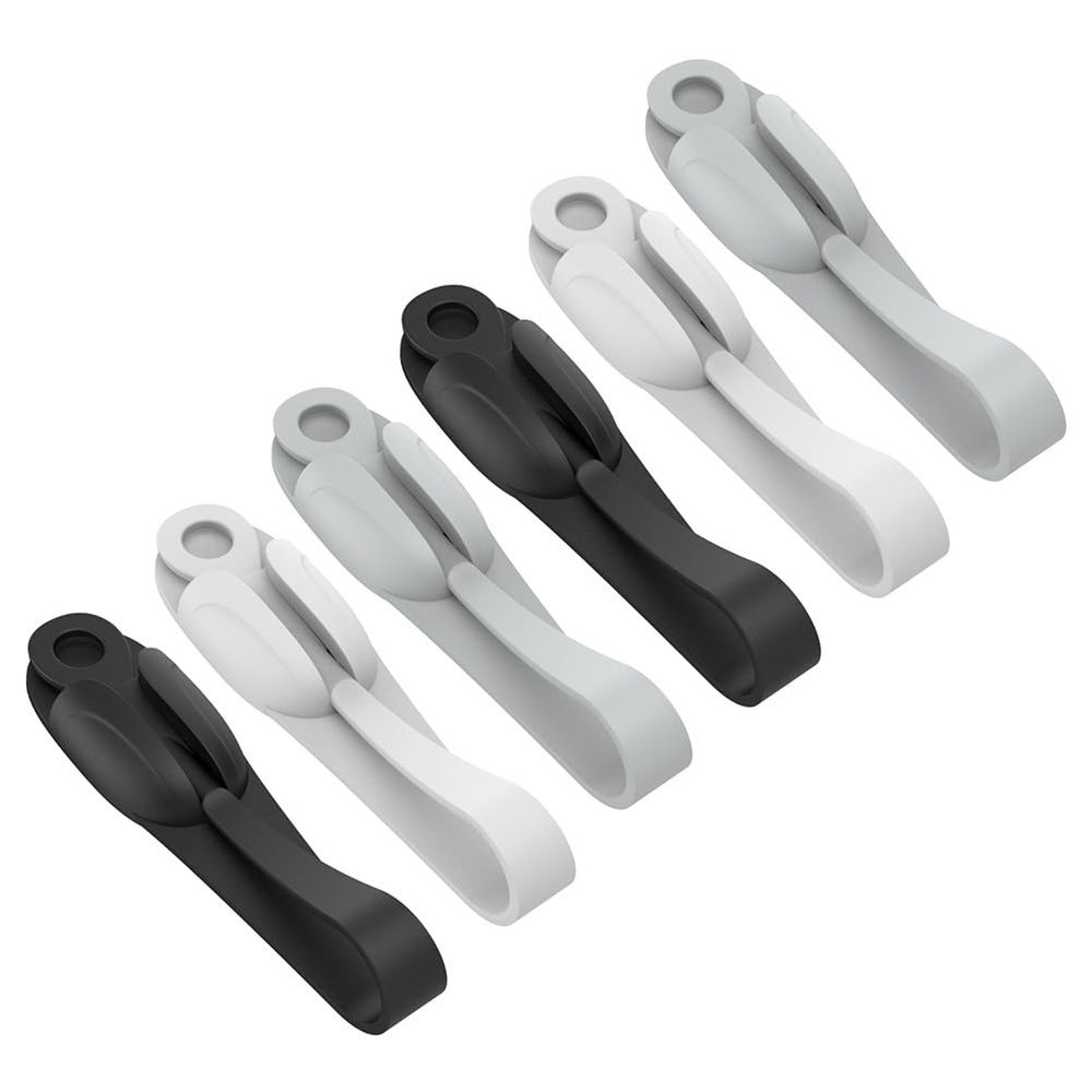 12 Pcs Adhesive Cord Keeper - Headphone Cord Organizer and Extension Cord Holder for Home Office and Kitchen, Self-Adhesive Silicone Cable Management (Black)