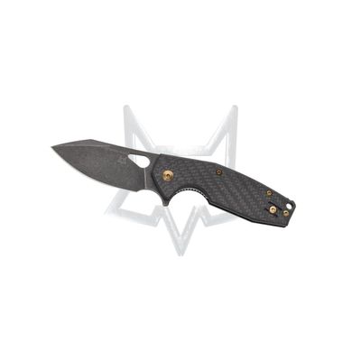Fox Yaru 527LI-CF Liner Lock Carbon Fiber Stonewash PVD M398 Stainless Steel Pocket Knife