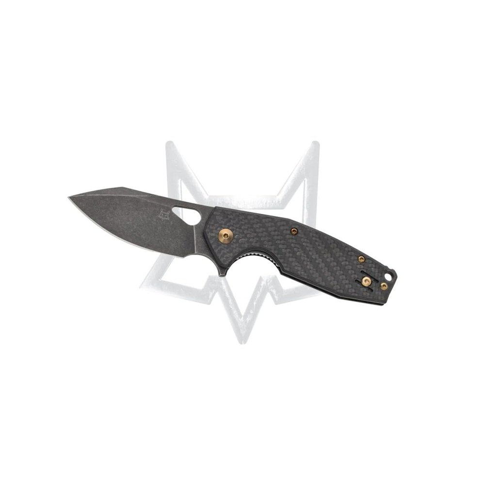 Fox Yaru 527LI-CF Liner Lock Carbon Fiber Stonewash PVD M398 Stainless Steel Pocket Knife