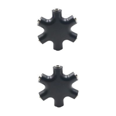 2pcs Snowflake Way Audio Headphone Splitter Adapter for Sharing Music Compatible with Devices Includes Auxiliary Cable for Tablets and Mobile Phones Black