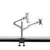 Monitor Desk Aluminum 3 in 1 Height Adjustable Desktop Dual Arm 17-32 inch Monitor Holder+12-17 inch Laptop Stand +14 inch Tablet Mount Monitor Stand (Color : Silver) view 1