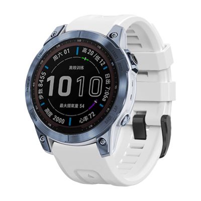 OUTVI 26 watch band compatible with garmin fenix 5x 6x Pro 7x 3 hr quick fit 26mm bands replacement for Epix Pro Gen 2 51mm Enduro 2 Descent Mk1 Mk2 Mk2i Mk3i tactix soft silicone men women White