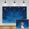 TTQYFNM 10x8ft Starry Night Sky Backdrop Shining Twinkle Stars Dark Blue Photography Background for Newborn Baby Shower Birthday Party Decors Cake Table Banner Kids Adults Portrait Photo Shoot Props view 2