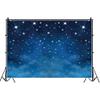 TTQYFNM 10x8ft Starry Night Sky Backdrop Shining Twinkle Stars Dark Blue Photography Background for Newborn Baby Shower Birthday Party Decors Cake Table Banner Kids Adults Portrait Photo Shoot Props view 4