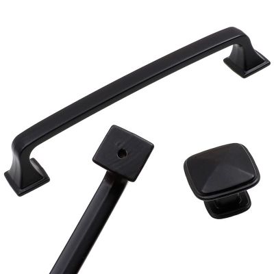 YEAHSO Black Cabinet Handles Solid Aluminum Alloy Kitchen Cupboard Pulls Drawer Knobs Furniture Handle Hardware 1Pcs