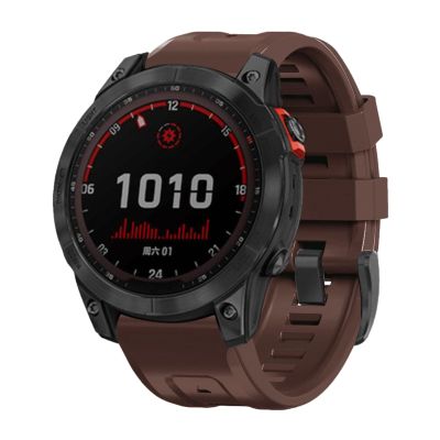 OUTVI 26 watch band compatible with garmin fenix 5X 6X Pro 7X 3 hr quick fit 26mm bands replacement for Epix Pro Gen 2 51mm Enduro 2 Descent Mk1 Mk2 Mk2i Mk3i tactix soft silicone men women Brown