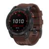 OUTVI 26 watch band compatible with garmin fenix 5X 6X Pro 7X 3 hr quick fit 26mm bands replacement for Epix Pro Gen 2 51mm Enduro 2 Descent Mk1 Mk2 Mk2i Mk3i tactix soft silicone men women Brown view 1